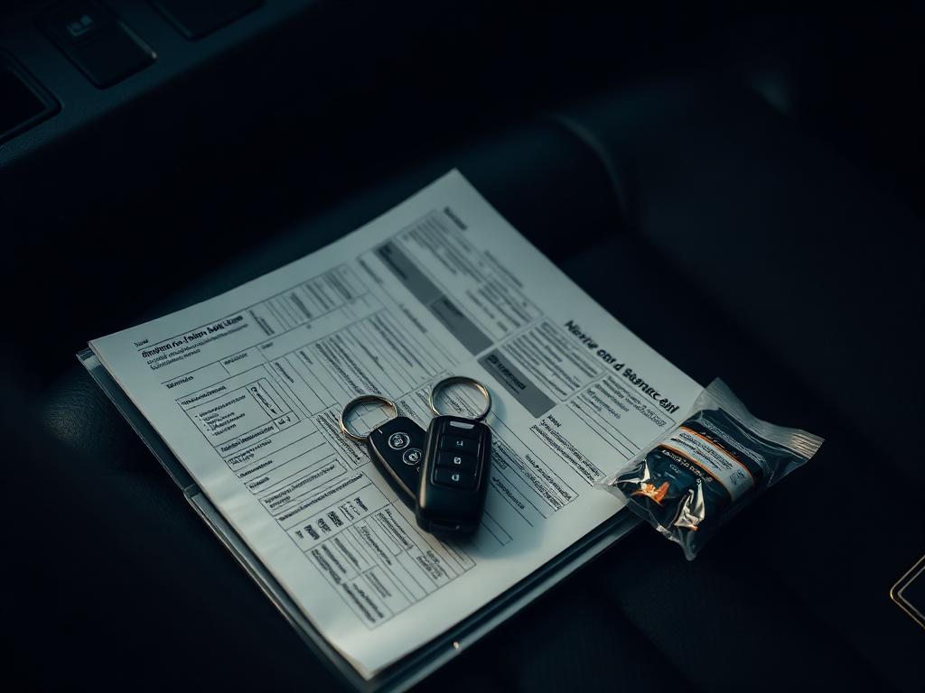 Keys and service paperwork placed inside a customer vehicle